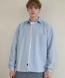ESN（イーエスエヌ）の「バイオウォッシュドオーバーサイズコットンシャツブルー（シャツ/ブラウス）」