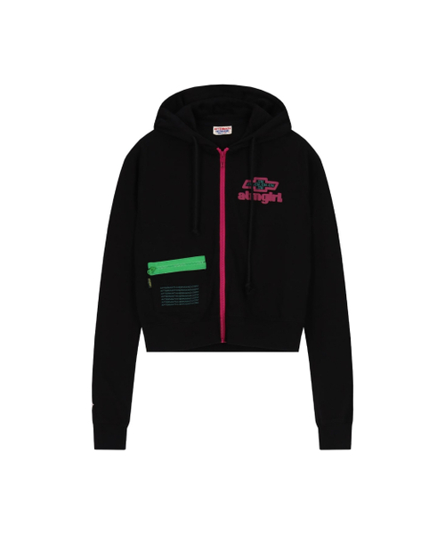 W ATM GIRL ZIP HOODIE (BLACK)