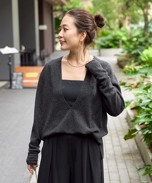 セール】手洗い可 / カシミヤ深Vプルオーバー（ニット/セーター）｜B.C