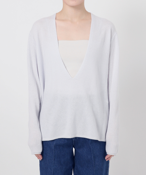 セール】手洗い可 / カシミヤ深Vプルオーバー（ニット/セーター）｜B.C