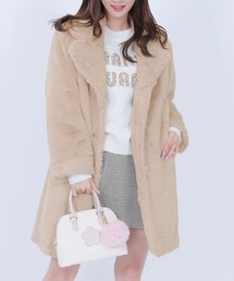 MARY QUANT | デイジーパールボタンファー ロングコート(チェスターコート)