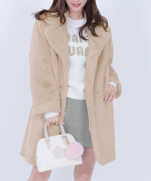 デイジーパールボタンファー ロングコート（チェスターコート）｜MARY