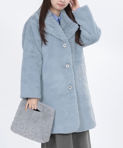 デイジーパールボタンファー ロングコート（チェスターコート）｜MARY