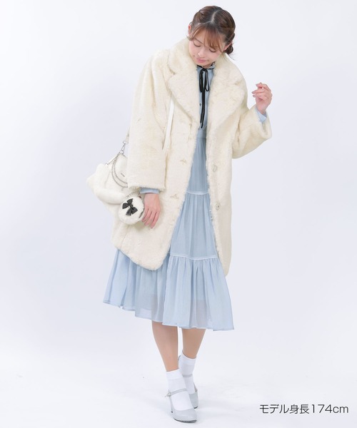 デイジーパールボタンファー ロングコート（チェスターコート）｜MARY