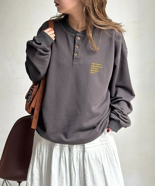 CPCM(シーピーシーエム)の「古着ライク胸刺繍ヘンリースウェット(Tシャツ/カットソー・メンズ・グレー/アイボリー/ブラック/ネイビー/ブラウン・FREE)」の20枚目の写真