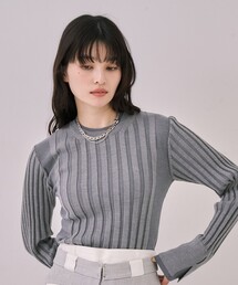 【残りわずか!】リップルレイヤーニット|ウォッシャブル/オフィスカジュアル/細見え/春服