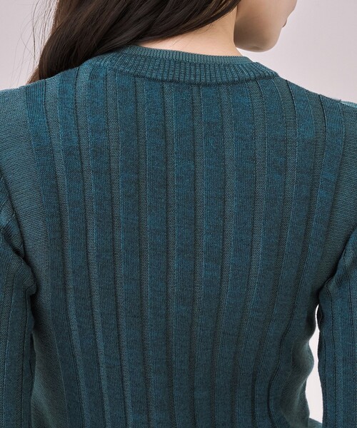 UNITED TOKYO（ユナイテッドトウキョウ）の「リップルレイヤーニット｜ウォッシャブル/オフィスカジュアル/細見え/春服（ニット/セーター・レディース・グリーン/ブラウン/グレー・FREE）」の10枚目の写真