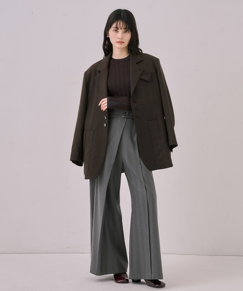 残りわずか！】リップルレイヤーニット｜ウォッシャブル/オフィス