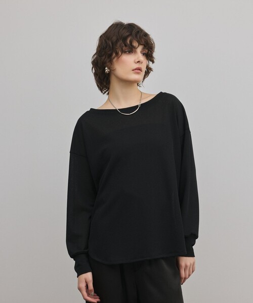 Diagram(ダイアグラム)の「シアーワッフルカットトップ(Tシャツ/カットソー・レディース・キナリ/ブラック・36)」の2枚目の写真