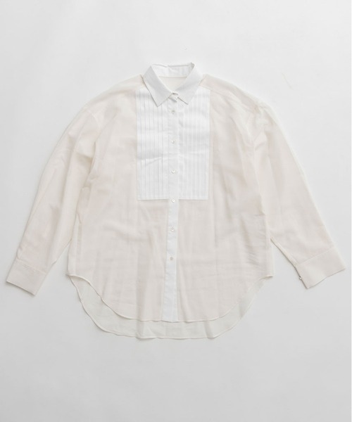 PRANK PROJECT（プランクプロジェクト）の「フロントタックシアーシャツ / Front-Tuck Overshirt（シャツ/ブラウス・レディース・ブラック/ホワイト・FREE）」の14枚目の写真