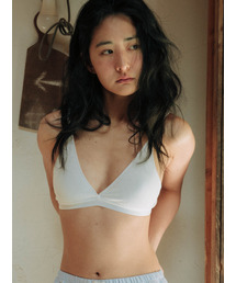SOOPUI（スープイ）の「Triangle ribbed modal bra in white（ブラジャー）」