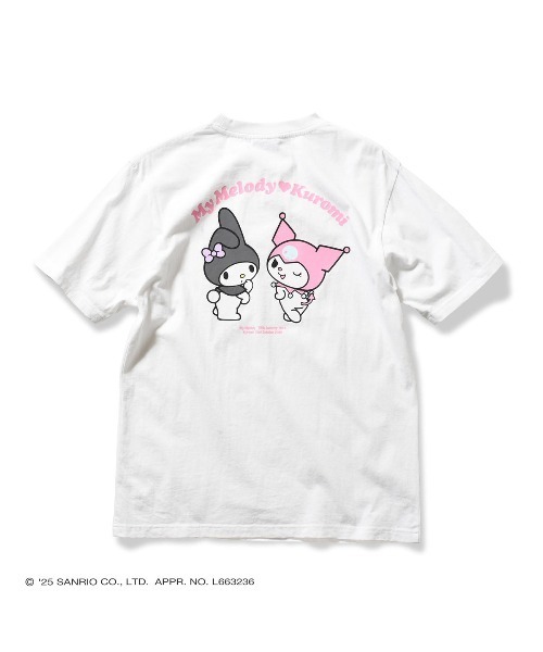 sanrio（サンリオ）の「サンリオキャラクターズ × ホームゲーム [HOMEGAME] - マイメロディー クロミ 半袖 Tシャツ [MY MELODY KUROMI TEE WHITE HG2501106]（Tシャツ/カットソー・レディース・ホワイト・X-LARGE/LARGE/MEDIUM/SMALL）」の4枚目の写真