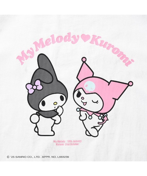 sanrio（サンリオ）の「サンリオキャラクターズ × ホームゲーム [HOMEGAME] - マイメロディー クロミ 半袖 Tシャツ [MY MELODY KUROMI TEE WHITE HG2501106]（Tシャツ/カットソー・レディース・ホワイト・X-LARGE/LARGE/MEDIUM/SMALL）」の5枚目の写真