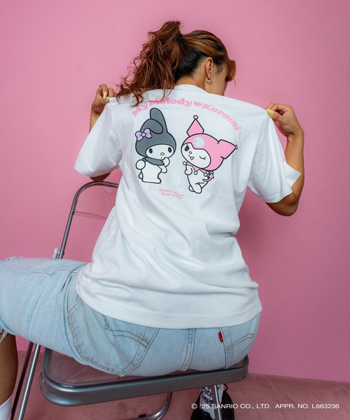 sanrio（サンリオ）の「サンリオキャラクターズ × ホームゲーム [HOMEGAME] - マイメロディー クロミ 半袖 Tシャツ [MY MELODY KUROMI TEE WHITE HG2501106]（Tシャツ/カットソー・レディース・ホワイト・X-LARGE/LARGE/MEDIUM/SMALL）」の7枚目の写真
