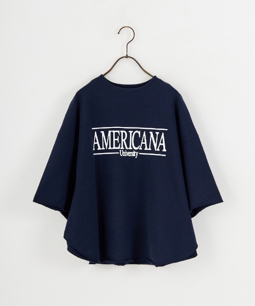 AMERICANA/アメリカーナ ZIPスリット半袖スウェット 別注】＜Americana＞ジップ ショートスリーブ スウェットプルオーバー
