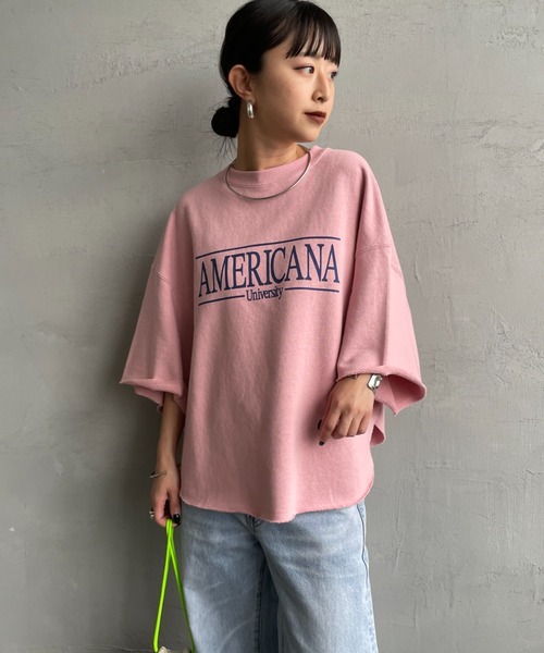 Americama/アメリカーナ カットオフスウェット Americana/アメリカーナ] 別注 ロゴプリント カットオフスウェット