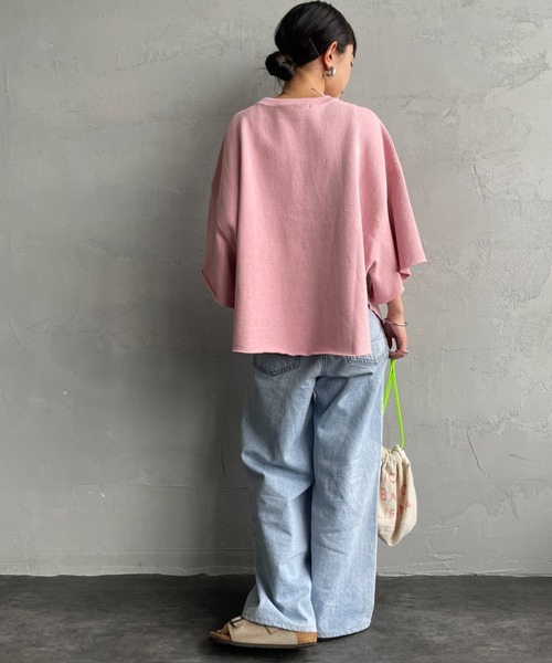 AMERICANA（アメリカーナ）の「[Americana/アメリカーナ] 別注 ロゴプリント カットオフスウェット（スウェット・レディース・ネイビー/杢グレー/ピンク・ONE SIZE）」の18枚目の写真