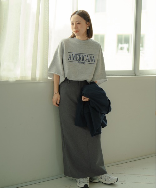 Americana/アメリカーナ] 別注 ロゴプリント カットオフスウェット