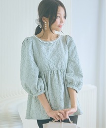 marun（マルン）の「＜大きいサイズ＞ふくれジャガードパフスリーブチュニック marun（その他トップス）」