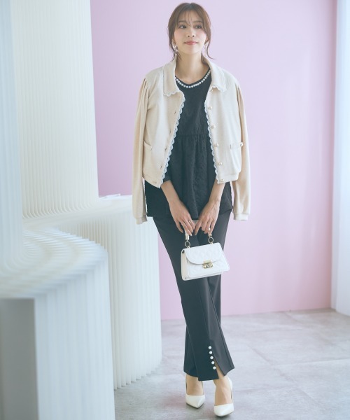 marun（マルン）の「＜大きいサイズ＞ふくれジャガードパフスリーブチュニック marun（その他トップス・レディース・ミント/ブラック・L/5L/4L/3L/LL）」の22枚目の写真