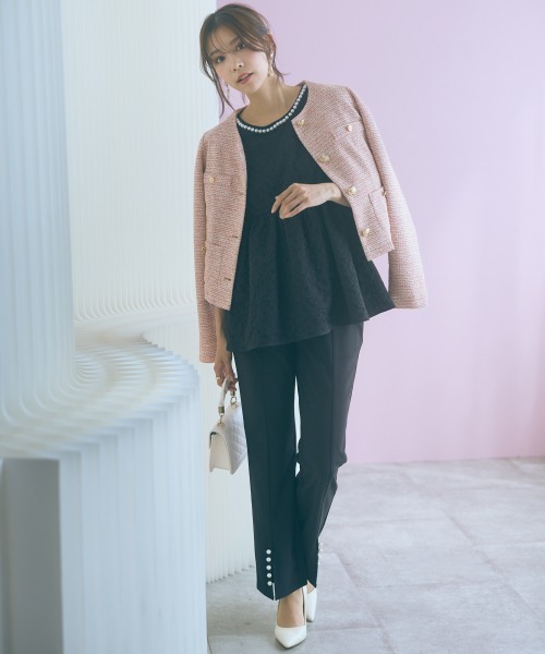 marun（マルン）の「＜大きいサイズ＞ふくれジャガードパフスリーブチュニック marun（その他トップス・レディース・ミント/ブラック・L/5L/4L/3L/LL）」の11枚目の写真