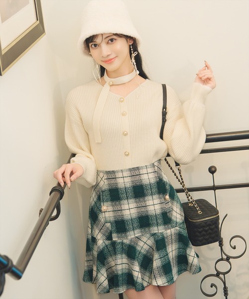 WILLSELECTION(ウィルセレクション)の「ヘムフレアツイードミニスカート(スカート・レディース・ブラック系その他/ブラウン系その他/グリーン系その他・FREE)」の12枚目の写真