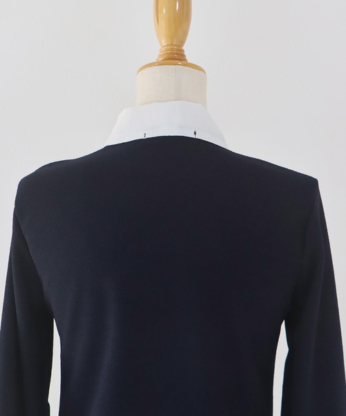 BLUEEAST(ブルーイースト)の「ボウタイシャツドッキングカーディガン(Tシャツ/カットソー・レディース・ブラック/ネイビー・MEDIUM)」の15枚目の写真