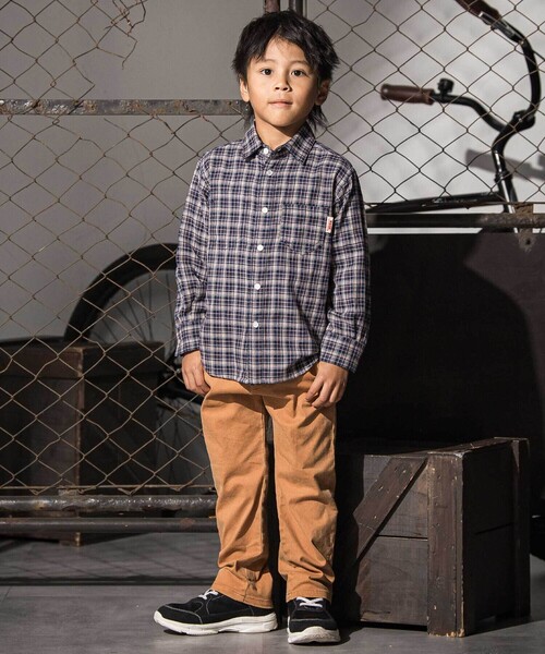 WASK（ワスク）の「リバーシブルガーゼチェックシャツ（シャツ/ブラウス・キッズ・ネイビー・140cm/160cm/150cm）」の4枚目の写真