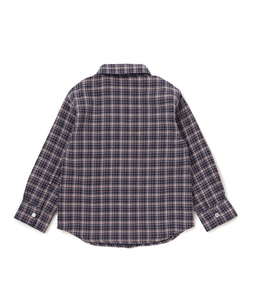 WASK（ワスク）の「リバーシブルガーゼチェックシャツ（シャツ/ブラウス・キッズ・ネイビー・140cm/160cm/150cm）」の6枚目の写真