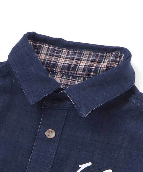 WASK（ワスク）の「リバーシブルガーゼチェックシャツ（シャツ/ブラウス・キッズ・ネイビー・140cm/160cm/150cm）」の14枚目の写真