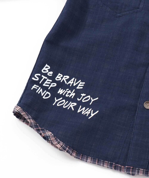 WASK（ワスク）の「リバーシブルガーゼチェックシャツ（シャツ/ブラウス・キッズ・ネイビー・140cm/160cm/150cm）」の16枚目の写真