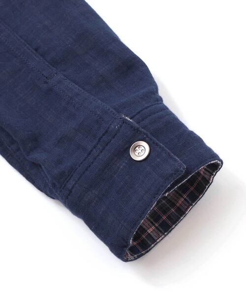 WASK（ワスク）の「リバーシブルガーゼチェックシャツ（シャツ/ブラウス・キッズ・ネイビー・140cm/160cm/150cm）」の17枚目の写真