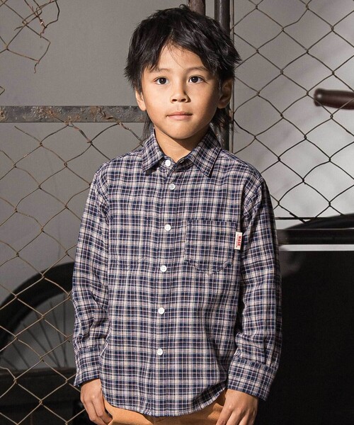 WASK（ワスク）の「リバーシブルガーゼチェックシャツ（シャツ/ブラウス・キッズ・ネイビー・140cm/160cm/150cm）」の19枚目の写真