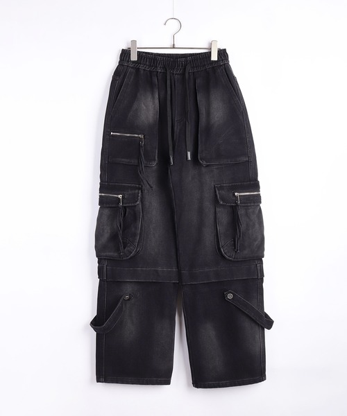 WESTSEA（ウエストシー）の「ウォッシュ加工 カーゴデザイン デニムパンツ 裏起毛（デニムパンツ・メンズ・グレー/ブラック・XL/M/L）」の3枚目の写真