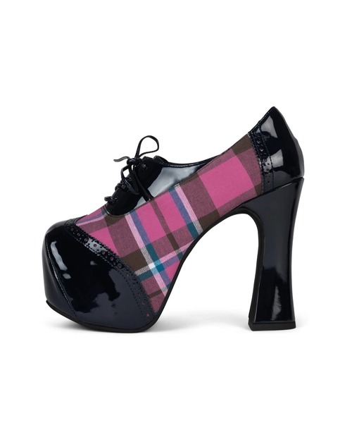 Jeffrey Campbell(ジェフリーキャンベル)の「レトロチェック レースアップパンプス(パンプス・レディース・オレンジ/ネイビー・38/37/36)」の4枚目の写真