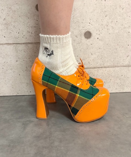 レトロチェック レースアップパンプス Jeffrey Campbell│Jeffrey