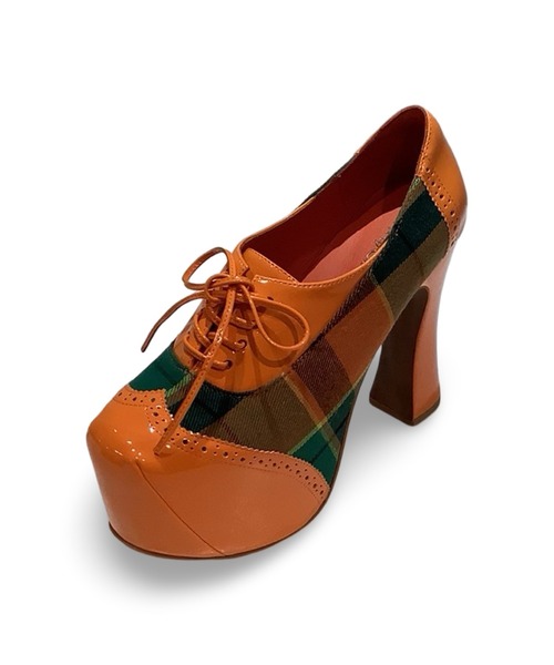 Jeffrey Campbell(ジェフリーキャンベル)の「レトロチェック レースアップパンプス(パンプス・レディース・オレンジ/ネイビー・38/37/36)」の22枚目の写真