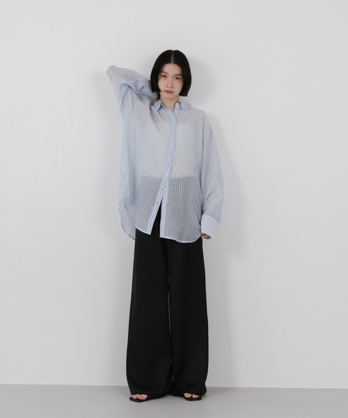select MOCA(セレクトモカ)の「ストレートイージーサテンパンツ【セットアップ対応/手洗い可】(その他パンツ・レディース・ブラウン/ブラック/アイボリー・LARGE/MEDIUM)」の18枚目の写真