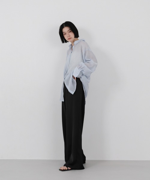 select MOCA(セレクトモカ)の「ストレートイージーサテンパンツ【セットアップ対応/手洗い可】(その他パンツ・レディース・ブラウン/ブラック/アイボリー・LARGE/MEDIUM)」の19枚目の写真