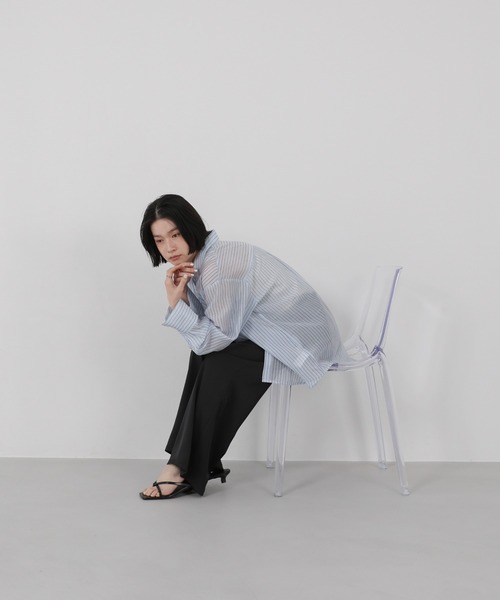 select MOCA(セレクトモカ)の「ストレートイージーサテンパンツ【セットアップ対応/手洗い可】(その他パンツ・レディース・ブラウン/ブラック/アイボリー・LARGE/MEDIUM)」の22枚目の写真
