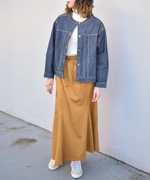 Bleu Bleuet(ブルーブルーエ)の「裏起毛カットツイルマーメイドスカート(スカート・レディース・ブラウン/キャメル/ブラック・FREE)」の21枚目の写真