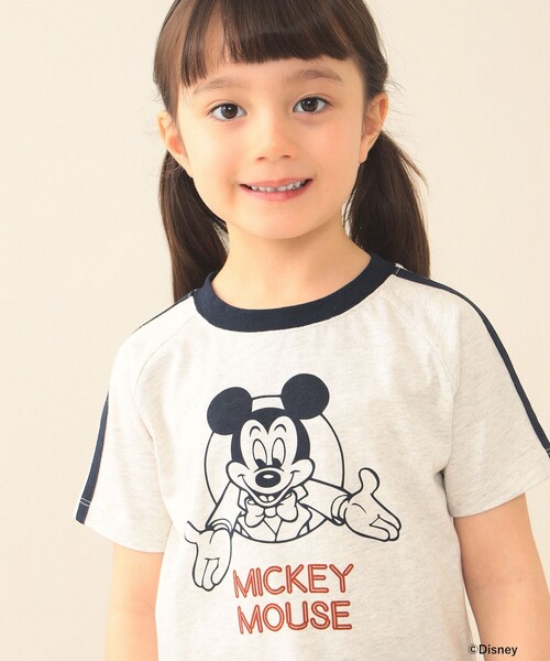 BEAMS mini（ビームスミニ）の「Disney / MICKEY MOUSE / Tシャツ 2026SS（90～140cm）外遊び プチプラ 保育園 通学 定番（Tシャツ/カットソー・キッズ・ナチュラル/ライトグレー・140/110/100/120/130/90）」の3枚目の写真