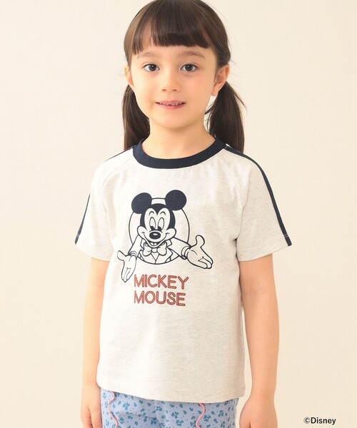 BEAMS mini（ビームスミニ）の「Disney / MICKEY MOUSE / Tシャツ 2026SS（90～140cm）外遊び プチプラ 保育園 通学 定番（Tシャツ/カットソー・キッズ・ナチュラル/ライトグレー・140/110/100/120/130/90）」の4枚目の写真
