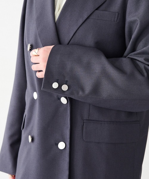 CRAFT STANDARD BOUTIQUE（クラフトスタンダードブティック）の「＜セレモニー／ハレの日＞ダブルテーラードジャケット◆（テーラードジャケット・レディース・ベージュ系その他2/グレー・FREE）」の5枚目の写真