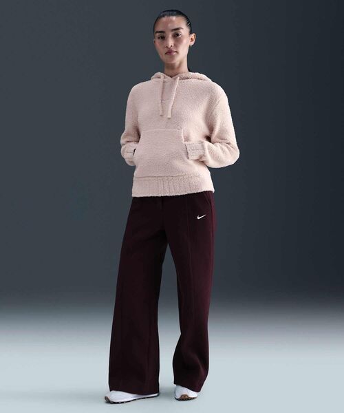 NIKE(ナイキ)の「ナイキ スポーツウェア フェニックス コージー ブークレ ウィメンズ ルーズ ニット パーカー / Nike Sportswear Phoenix Cozy Boucle Women's Loose Knit Hoodie HV2769-667 Silt Red(パーカー・レディース・ピンク系その他2・M/L/XL/XS/S)」の4枚目の写真