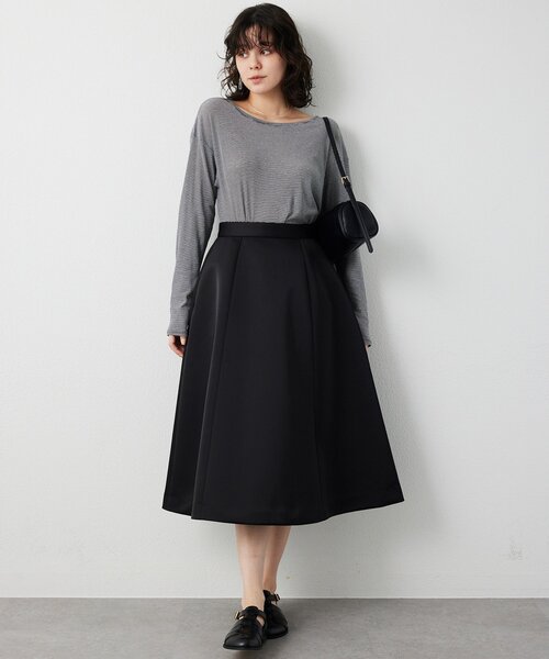 THE PAUSE（ザ ポーズ）の「【THE PAUSE】ボンディングフレアスカート（スカート・レディース・ブラック/ベージュ・38/36）」の21枚目の写真