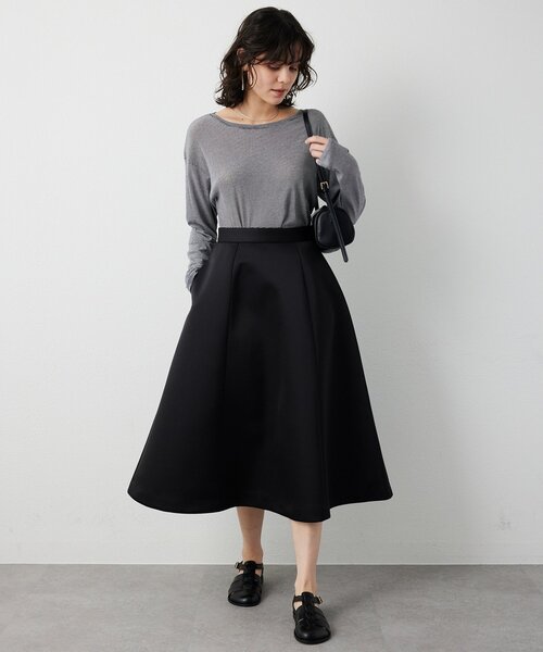 THE PAUSE（ザ ポーズ）の「【THE PAUSE】ボンディングフレアスカート（スカート・レディース・ブラック/ベージュ・38/36）」の18枚目の写真