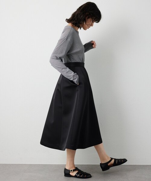 THE PAUSE（ザ ポーズ）の「【THE PAUSE】ボンディングフレアスカート（スカート・レディース・ブラック/ベージュ・38/36）」の17枚目の写真