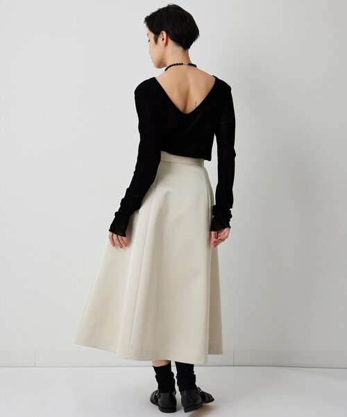 THE PAUSE（ザ ポーズ）の「【THE PAUSE】ボンディングフレアスカート（スカート・レディース・ブラック/ベージュ・38/36）」の9枚目の写真