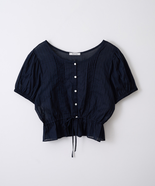 BUT'TON(ボッタン)の「Doby Pleats Blouse (Navy)(シャツ/ブラウス・レディース・その他・FREE)」の4枚目の写真